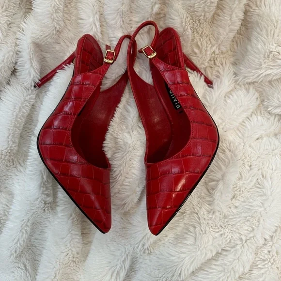 Alice & Olivia red croc heels - Picture 6 of 6